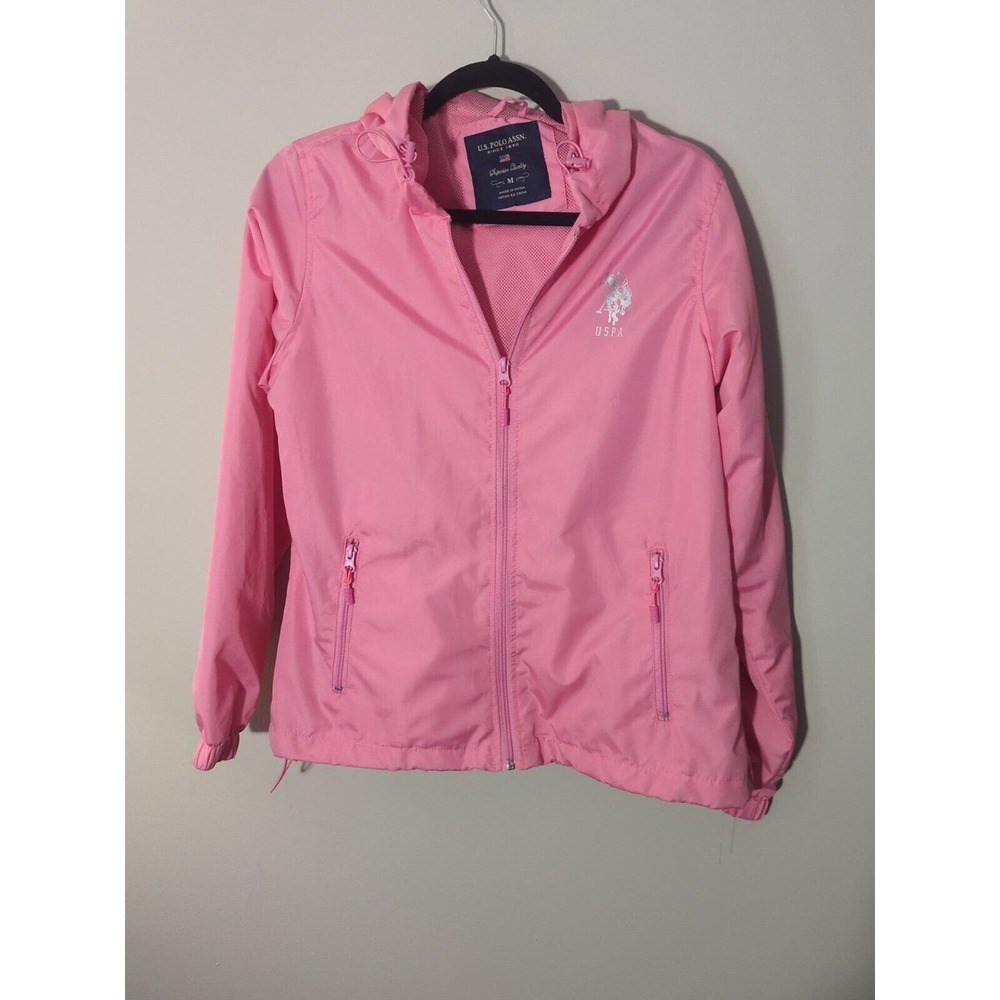 U.S. Polo Assn. Pink Hooded Windbreaker Jacket